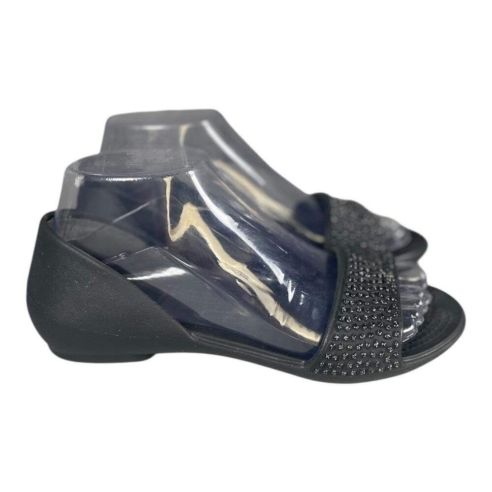 Crocs Lina Women’s Black Embellished D’Orsay Open Toe Flats Size-6 - Picture 4 of 9